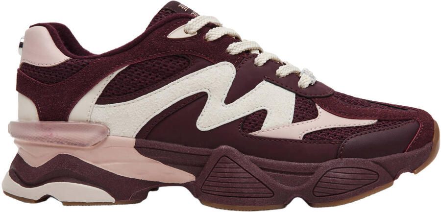 Steve Madden Speeder chunky imitatieleren sneakers bordeaux roze