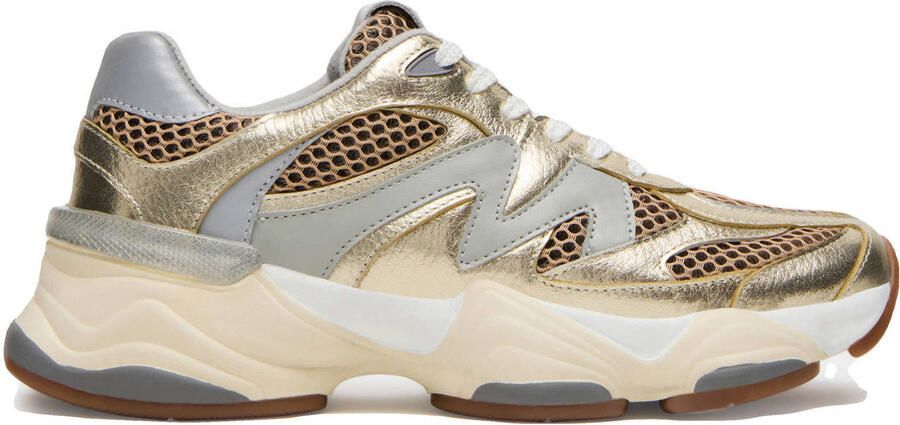 STEVE MADDEN Sneakers laag 'Speeder' ecru lichtblauw goud