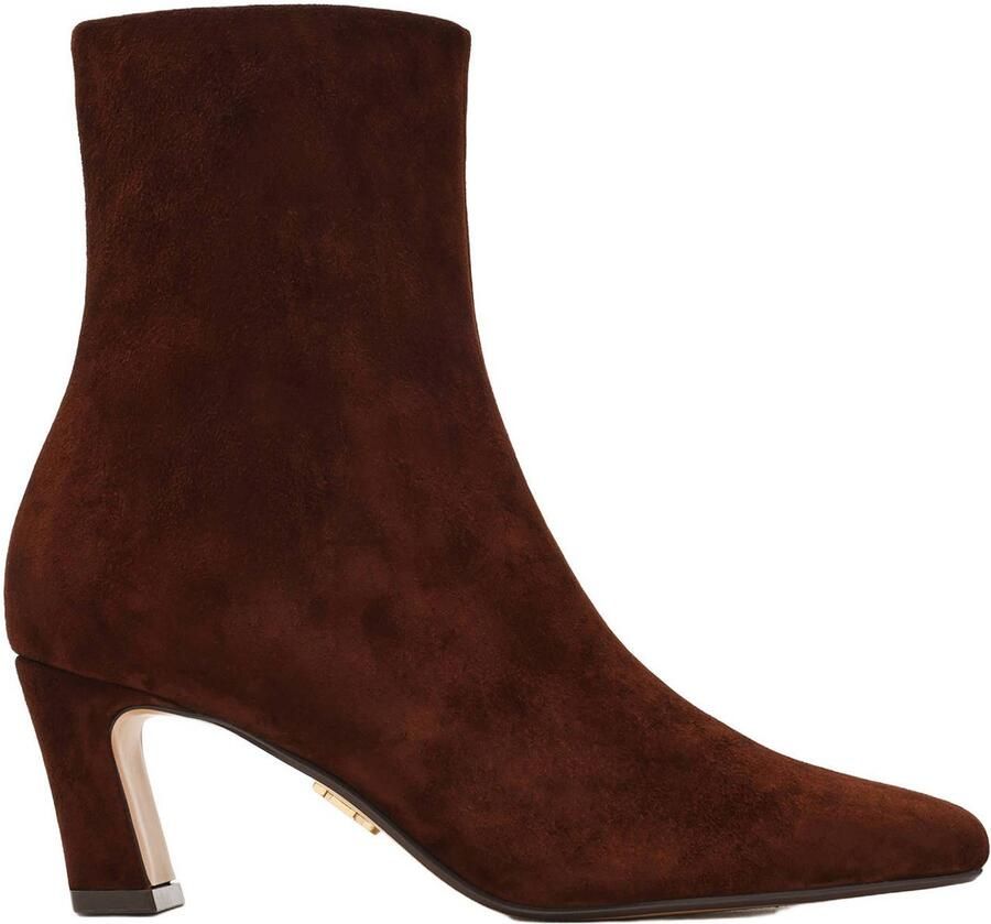 Steve Madden suède laarzen met hak en panterprint bordeaux