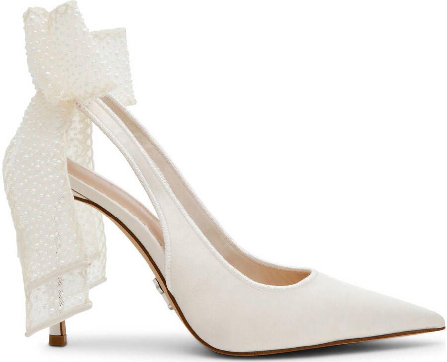 Steve Madden Teacup-P satijnen slingback pumps met strik ivoor