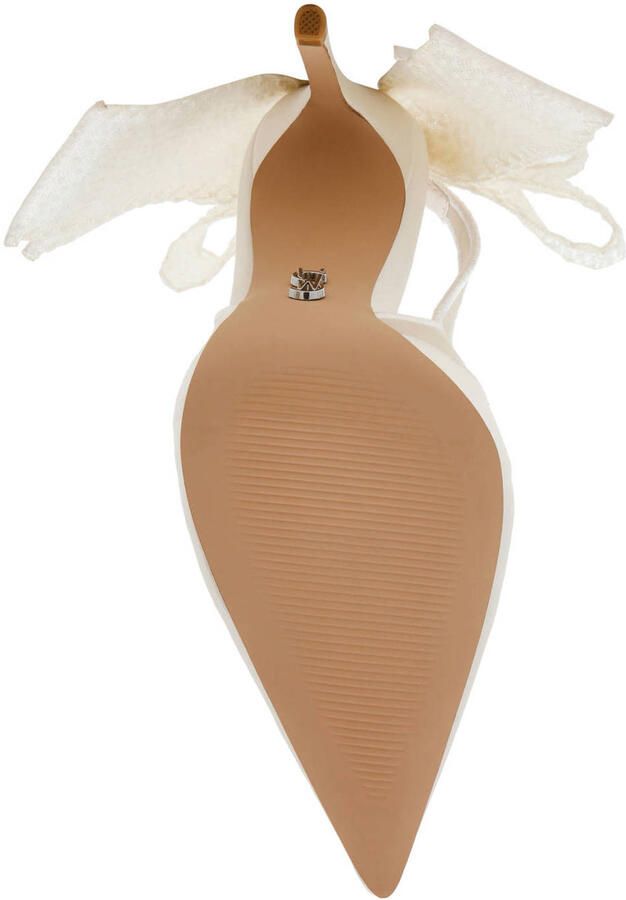 Steve Madden Teacup-P satijnen slingback pumps met strik ivoor - Foto 3