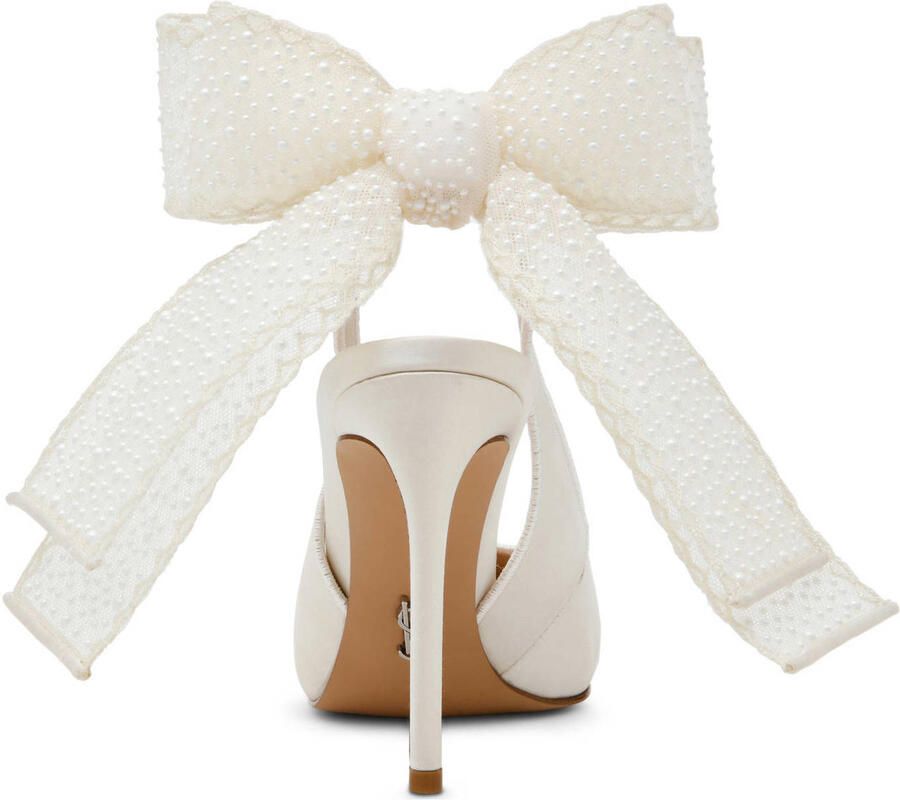 Steve Madden Teacup-P satijnen slingback pumps met strik ivoor - Foto 2