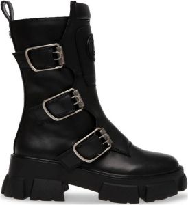 Steve Madden Transfixed leren bikerboots zwart