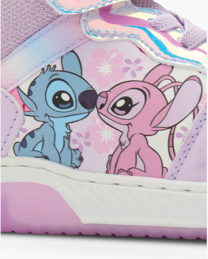 Stitch imitatieleren sneakers met lichtjes lila - Foto 2