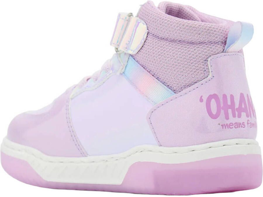 Stitch imitatieleren sneakers met lichtjes lila - Foto 3
