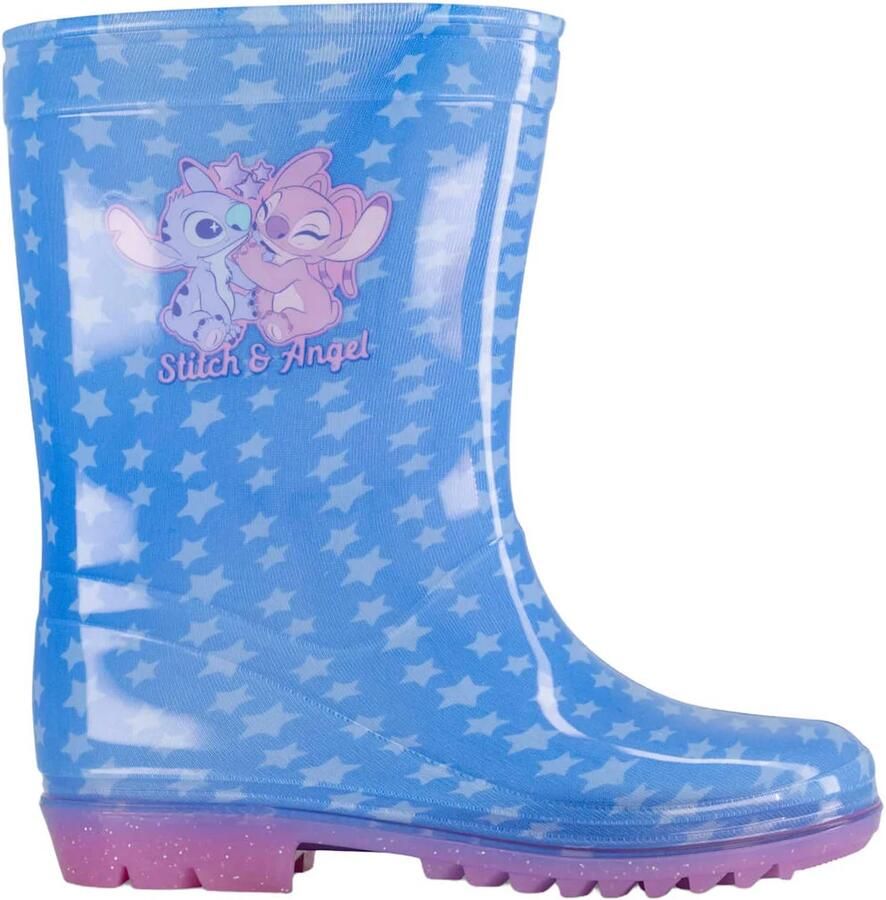 Stitch regenlaarzen met profielzool blauw