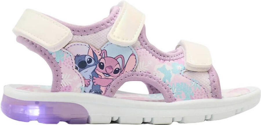 Stitch sandalen paars wit met lichtjes