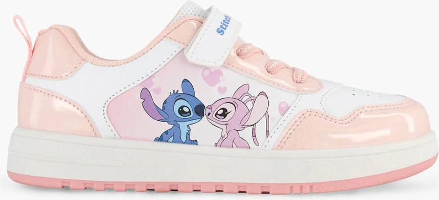 Stitch sneakers roze wit