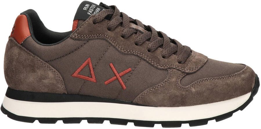SUN68 Solid suède sneakers met logo bruin