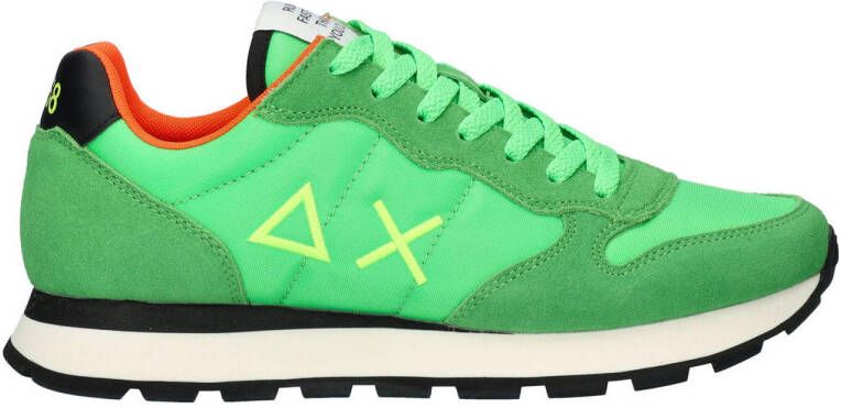Sun68 Groene herensneakers met voorgevormd voetbed en verharde hiel Green Heren