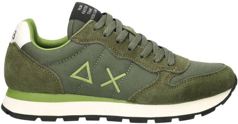 Sun68 Militaire Sneakers Tom Solid Leer Textiel Green Heren