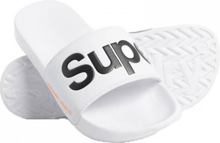 Superdry Sport Classic Pool Slide badslippers wit