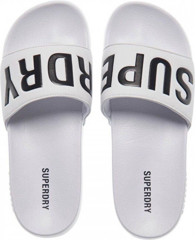 Superdry Sport Code Core Pool Slide badslippers kobaltblauw wit