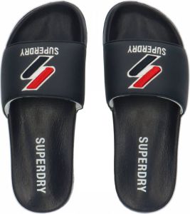 Superdry Sport Core Pool Slide badslippers donkerblauw rood wit