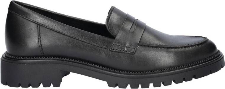 Tamaris chunky leren loafers zwart