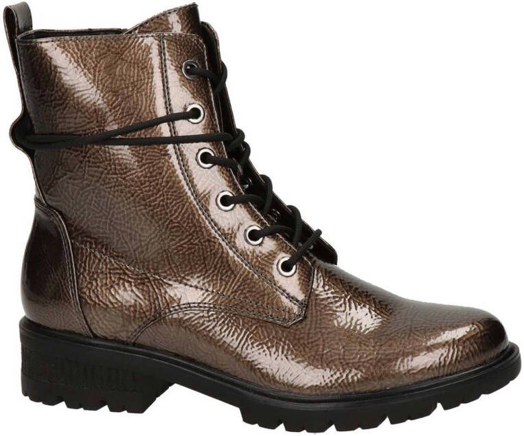 Tamaris Bruine Veterschoenen met een Laklook Brown Dames