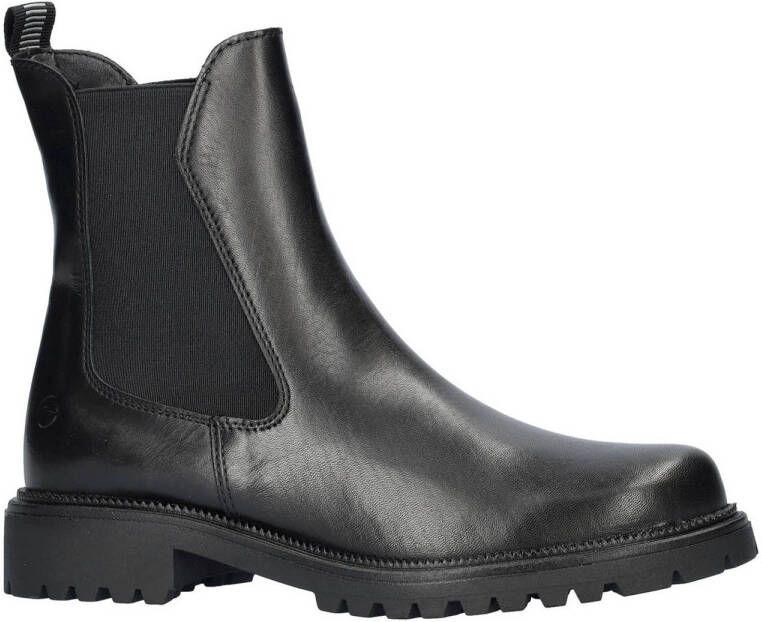 Tamaris leren chelsea boots zwart