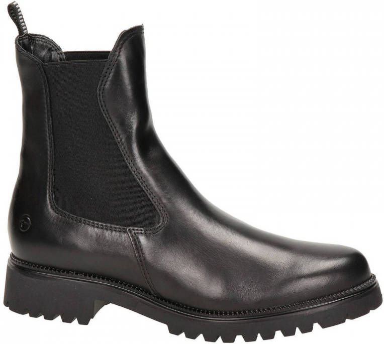 Tamaris leren chelsea boots zwart