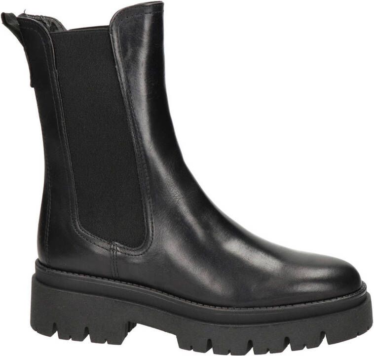 Tamaris leren chelsea boots zwart