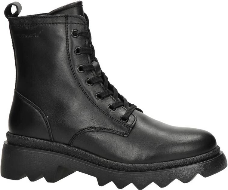 Tamaris leren veterboots zwart