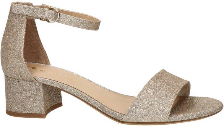 Tamaris sandalettes met glitters goud