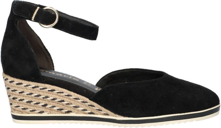 Tamaris suède espadrilles zwart