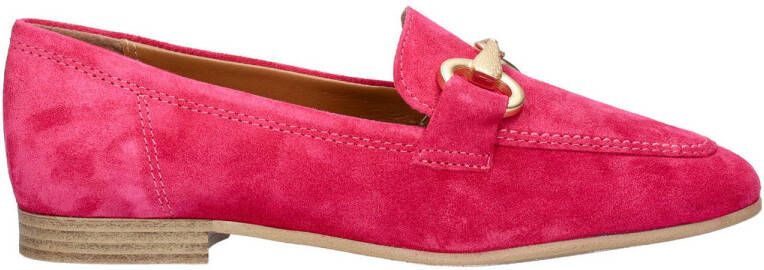 Tamaris suède loafers met gesp fuchsia