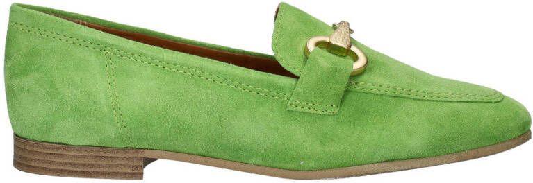 Tamaris suède loafers met gesp groen