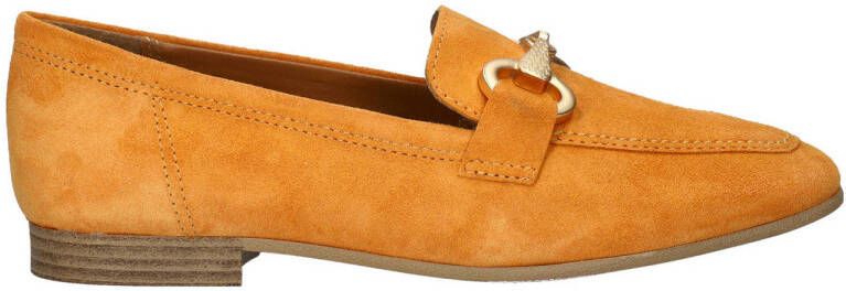 Tamaris suède loafers met gesp oranje