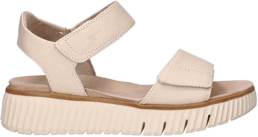 Tamaris Comfort leren sandalen ecru