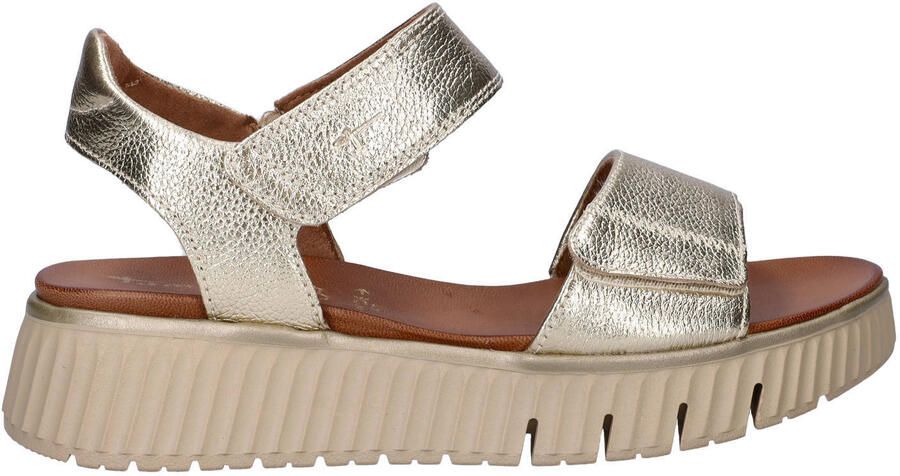 Tamaris Comfort leren sandalen goud