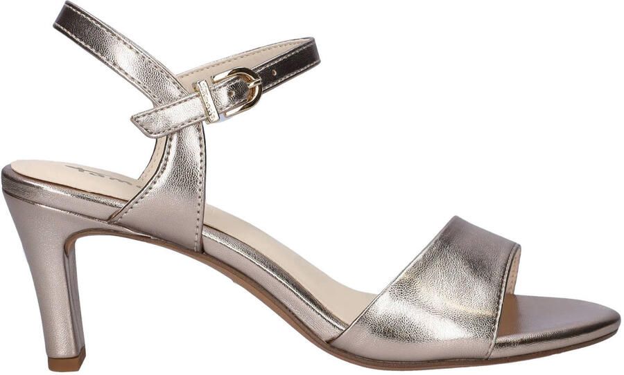 Tamaris imitatieleren sandalettes met hak goud