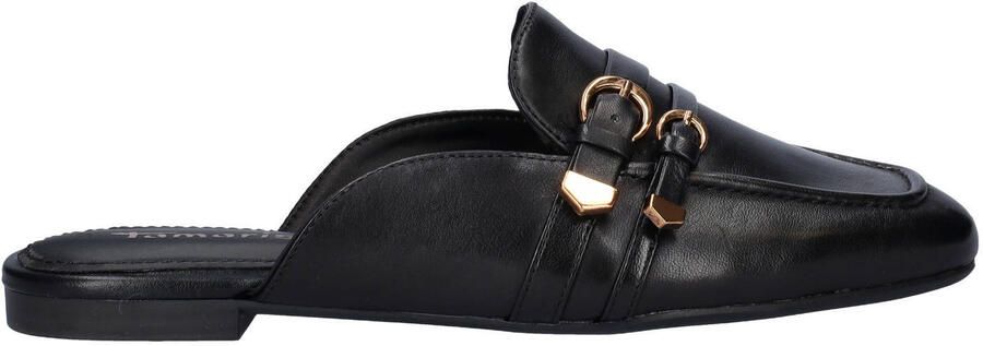 Tamaris imitatieleren slippers zwart