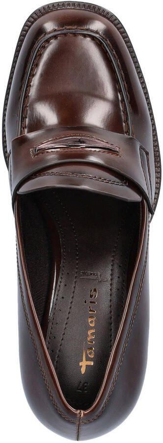 Tamaris lakleren pumps met blokhak bruin - Foto 3