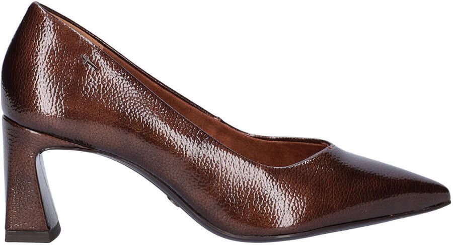 Tamaris lakleren pumps met hak bruin