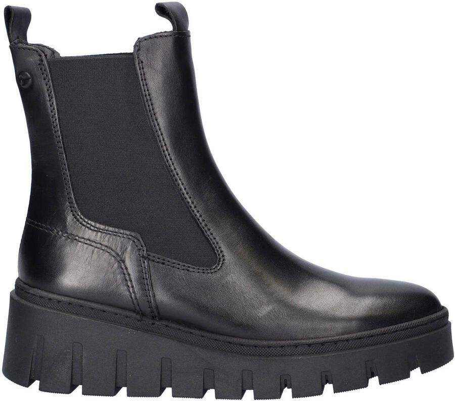 Tamaris leren chelsea boots zwart