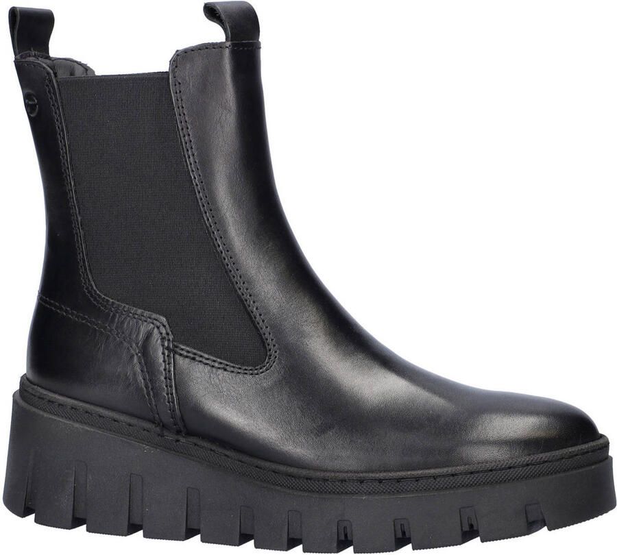 Tamaris leren chelsea boots zwart