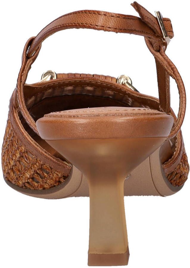 Tamaris leren slingback pumps met hak cognac - Foto 2