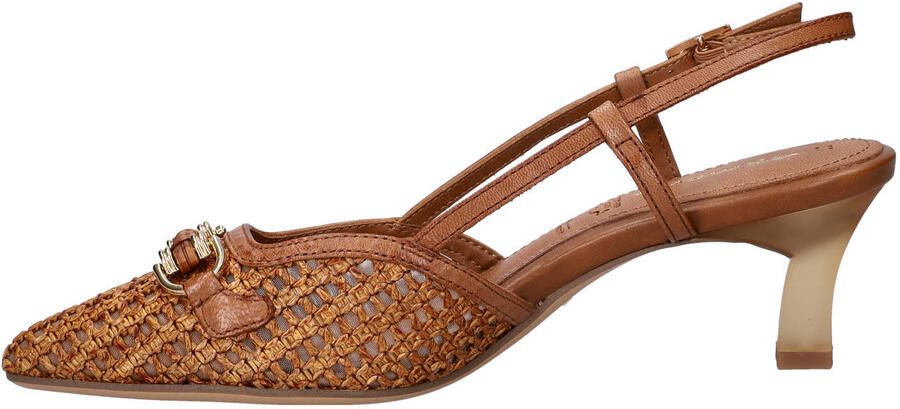 Tamaris leren slingback pumps met hak cognac - Foto 3