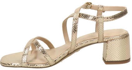 Tamaris sandalettes met slangenprint goud