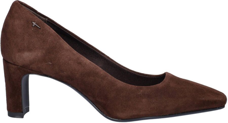 Tamaris suède pumps met hak bruin