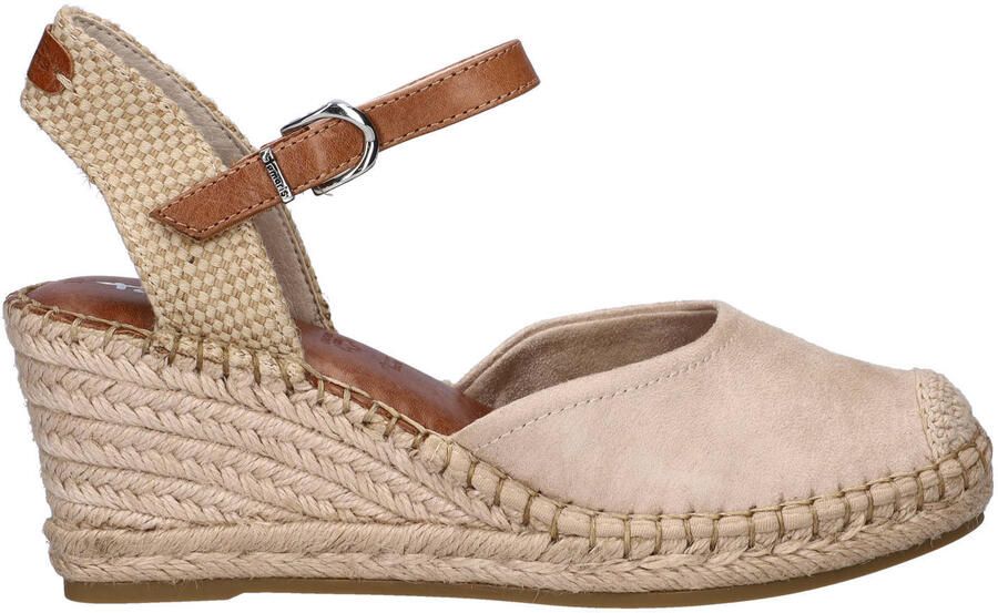 Tamaris suède sleehakken beige