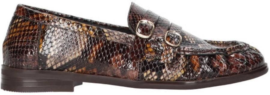 Tango Anica 3-a leren loafers met dierenprint bruin