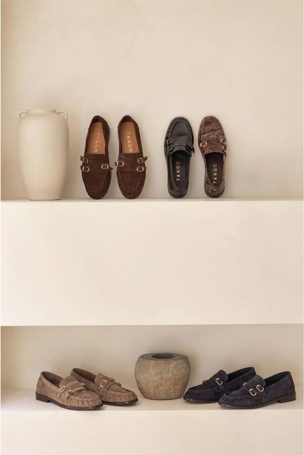 Tango Anica 3-a leren loafers met dierenprint bruin - Foto 3