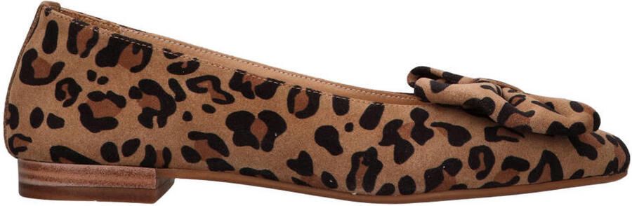 Tango Duna 3 d suède loafers met panterprint en strikje bruin zwart