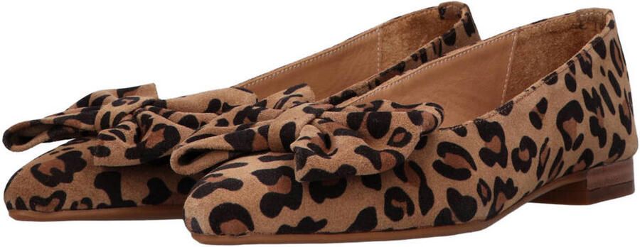 Tango Duna 3 d suède loafers met panterprint en strikje bruin zwart - Foto 2