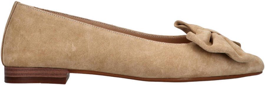 Tango Duna 3 m suède loafers met strikje beige