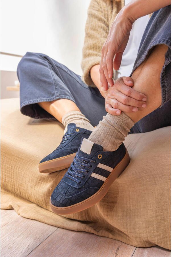 Tango Nynke 1-at suède sneakers donkerblauw - Foto 3