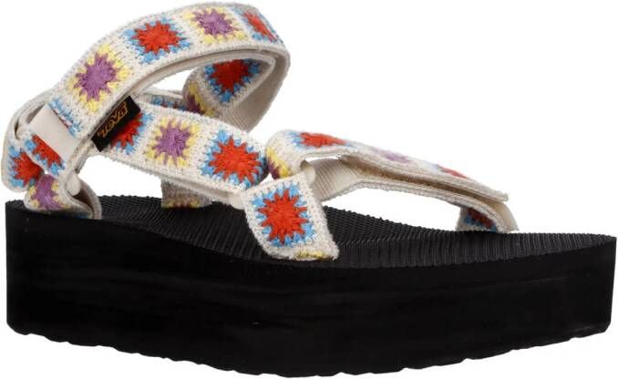 Teva Flatform Universal Crochet sandalen ecru multi