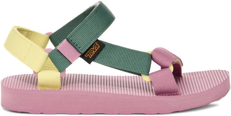 Teva Original Universal sandalen groen geel roze